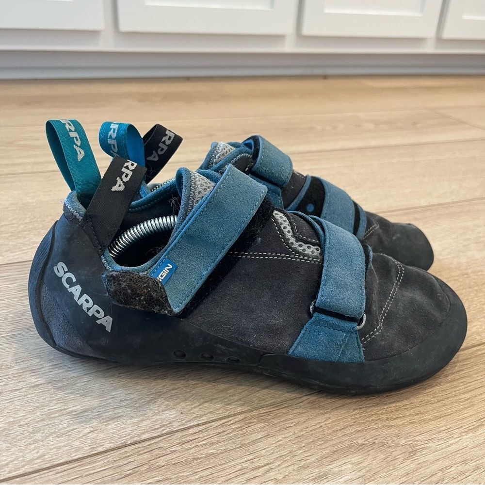 Scarpa Black and Teal Climbing Shoes